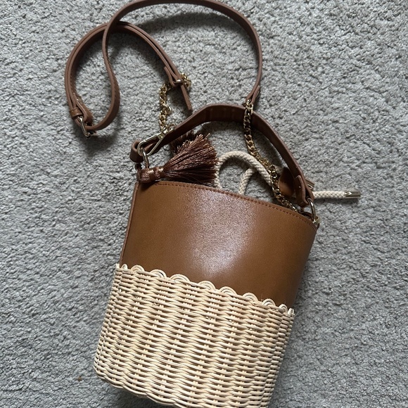 Aldo Woven Drawstring Bucket Bag - Picture 1 of 7